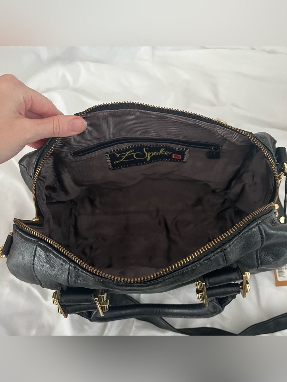 NWT Zac Posen | Z Spoke: Black Leather Satchel Bag - Picture 8 of 10